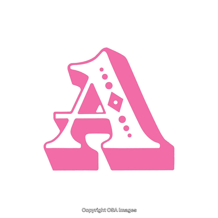 Decorative Pink Letter A in a Unique Artistic Style