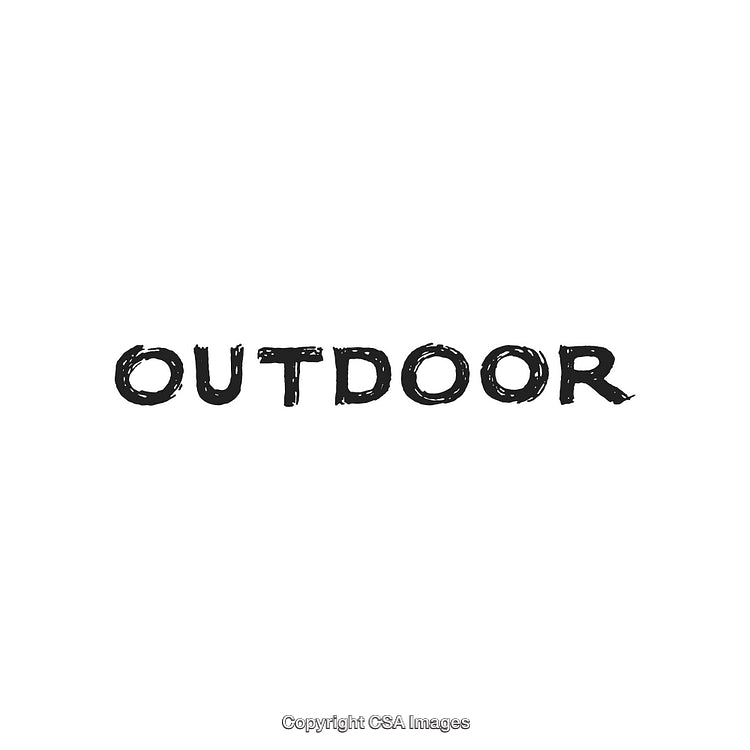 Stylized Text Depicting Outdoor Concept in Black Font on White Background