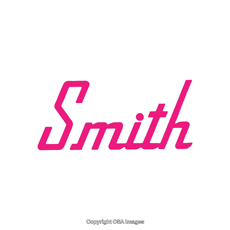 Bold Pink "Smith" Text Logo on Minimal White Background