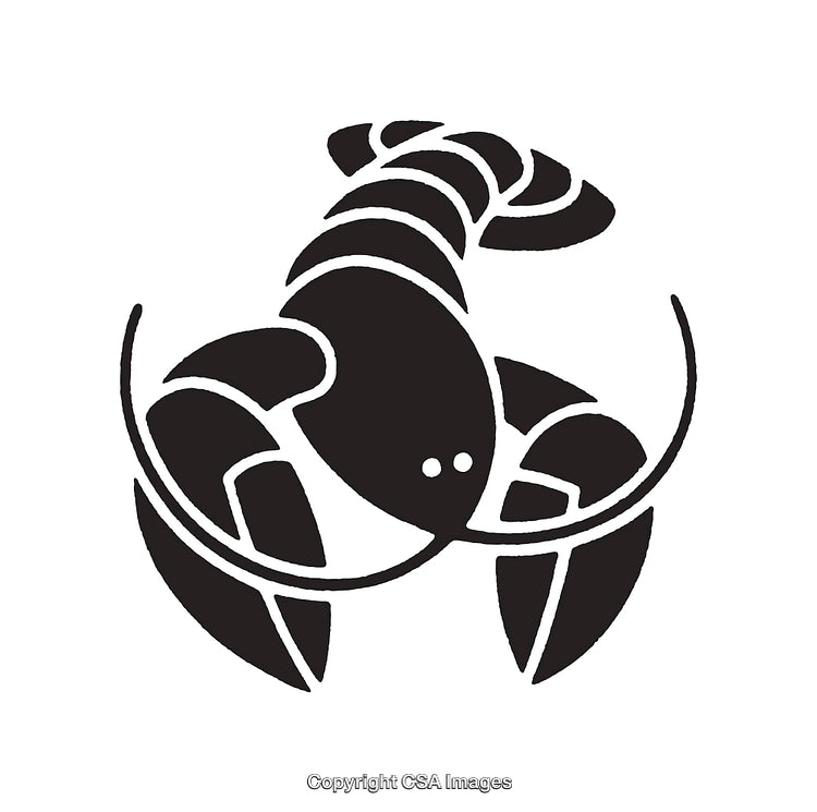 Black and White Line Art of a Stylized Lobster