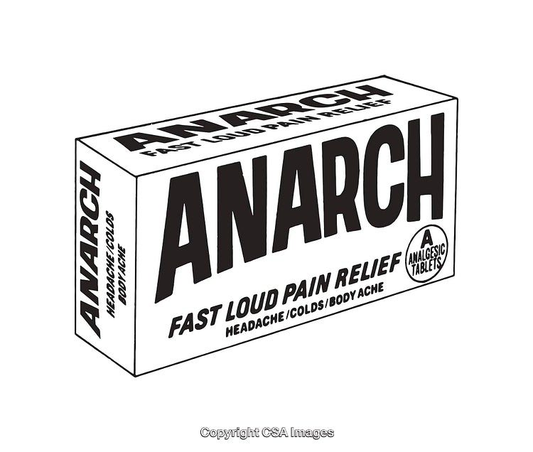 Black and White Illustrated Parody Pain Relief Package Design