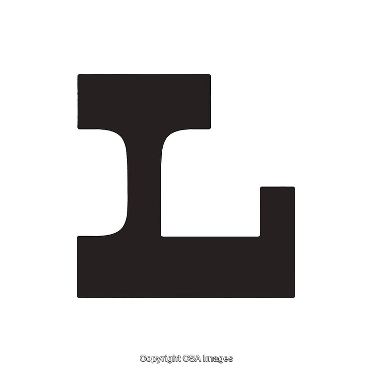 Silhouette of the Letter L on a White Background