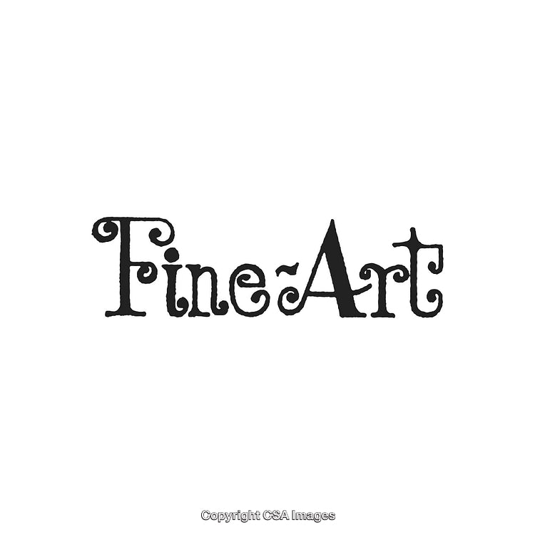 Decorative Typography Illustration Featuring the Phrase 'Fine Art' in Elegant Style