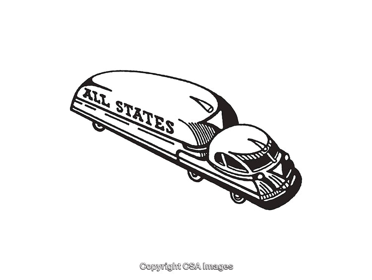 Retro Futuristic Line Art Truck Illustration with Clear Details