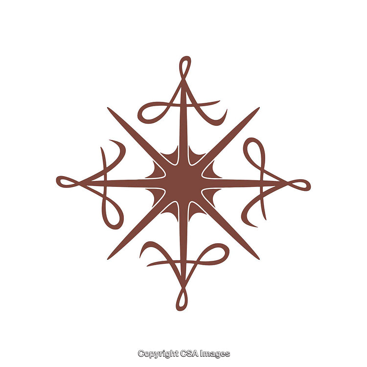 Elegant Artistic Symmetrical Brown Star Shape with Curved Details