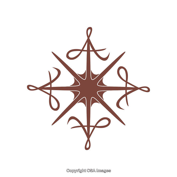 Elegant Artistic Symmetrical Brown Star Shape with Curved Details
