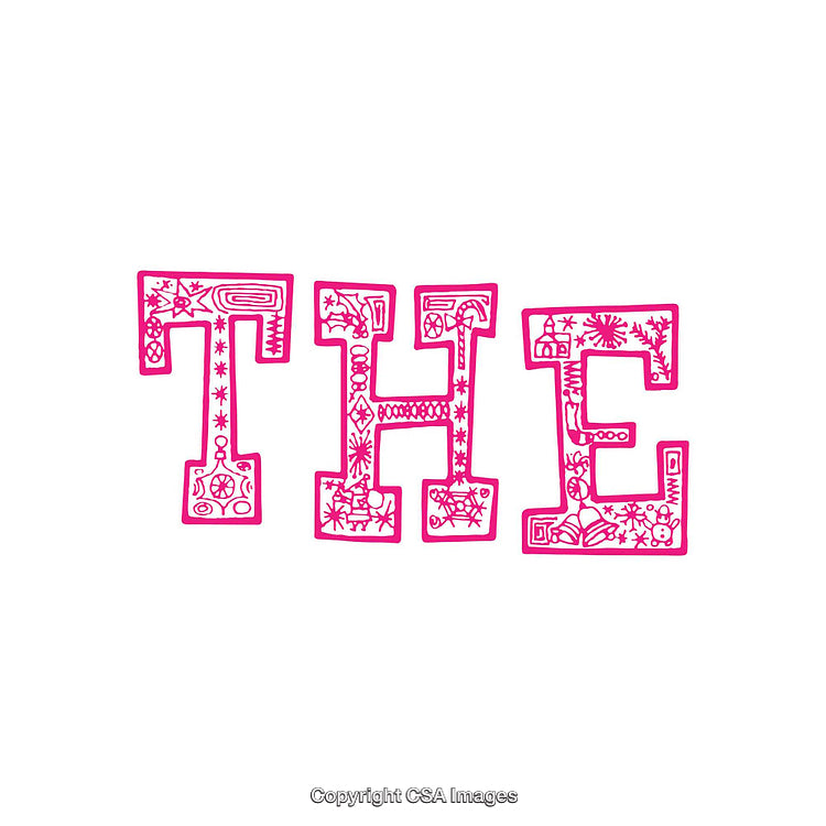 Pink Decorative Lettering Featuring the Bold Word 'The' in Monochrome