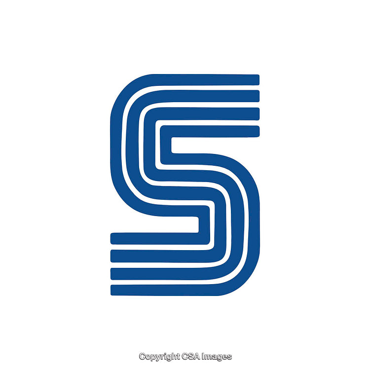 Blue Stylized Letter S Design with Modern Line Art Elements