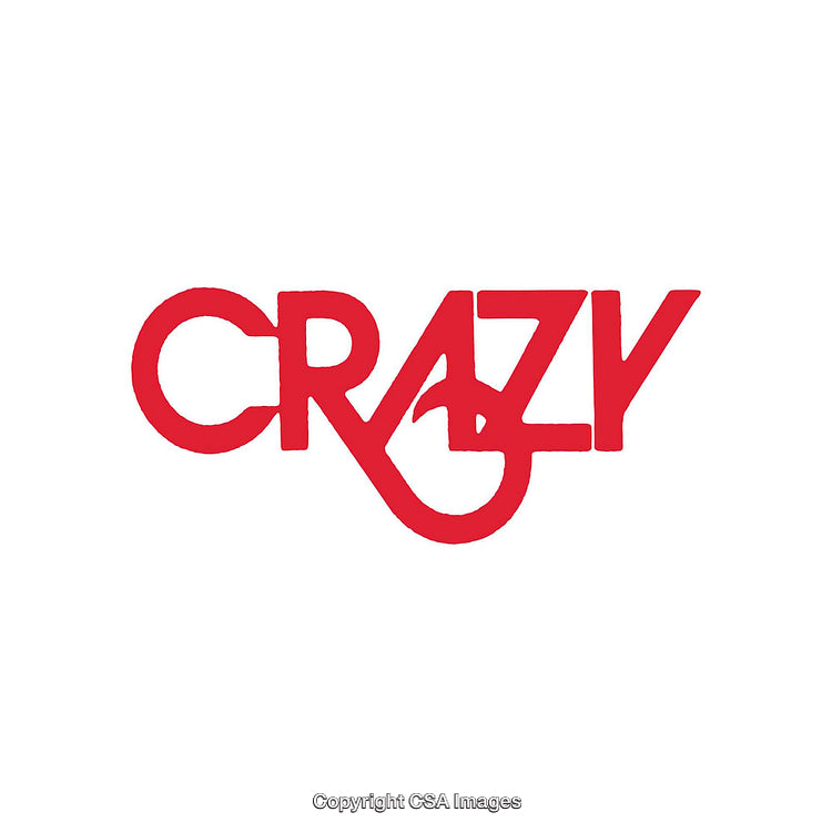 Creative Design of the Word Crazy in Bold Red Typography