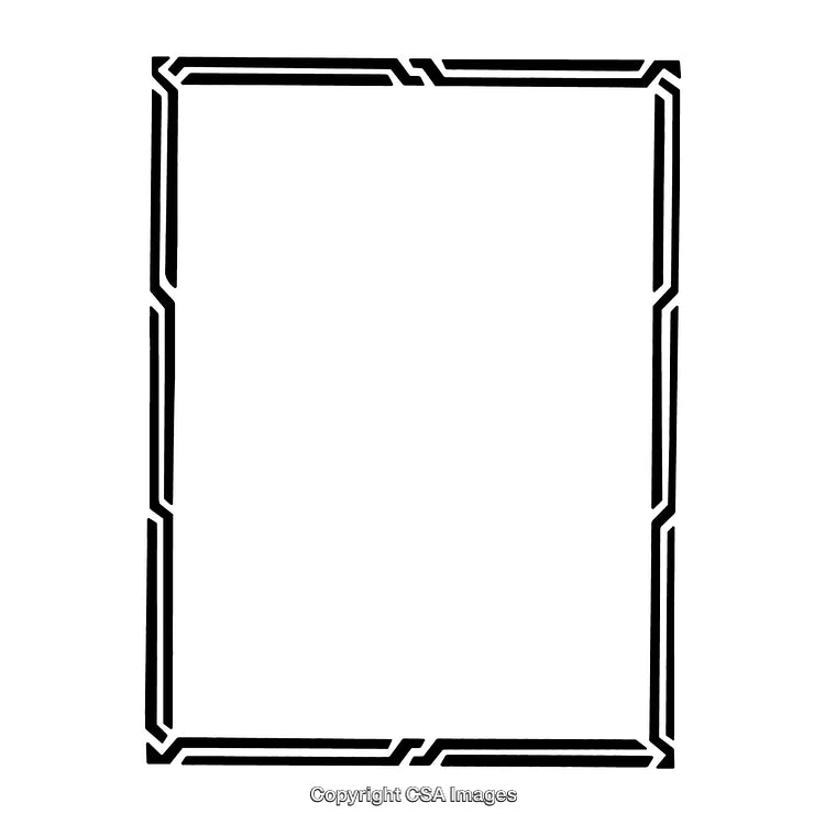 Geometric Black and White Border Design in Rectangular Frame Pattern