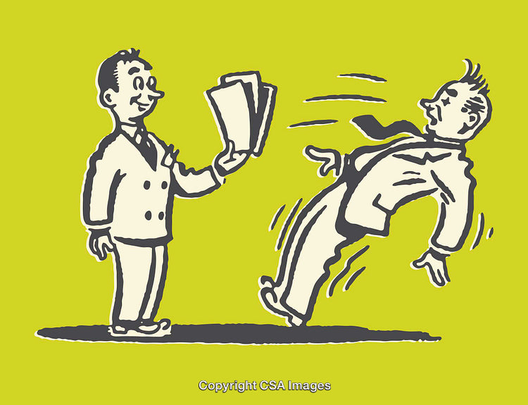 Humorous Business Cartoon Illustration With Shocked Reaction