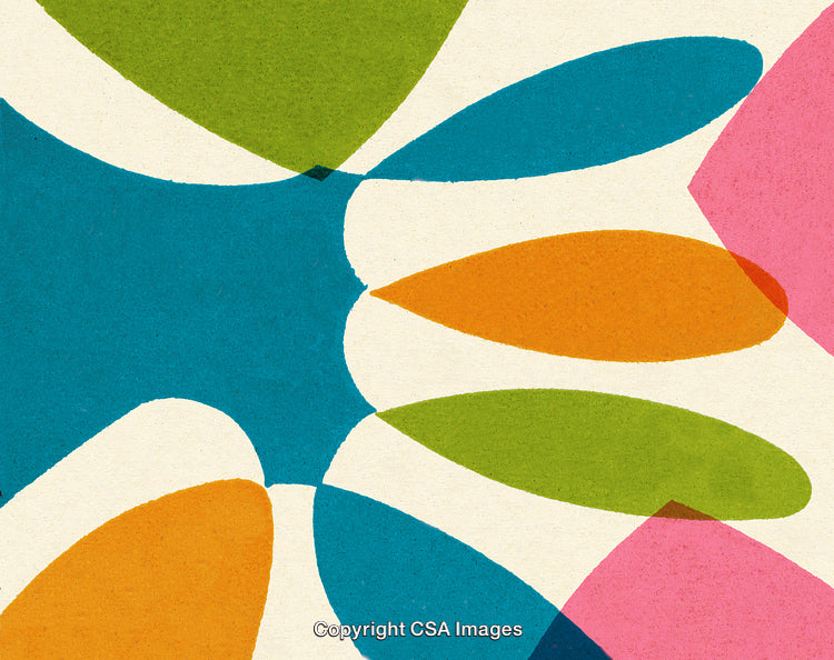 Abstract Geometric Shapes With Vibrant Colors and Retro Style Design