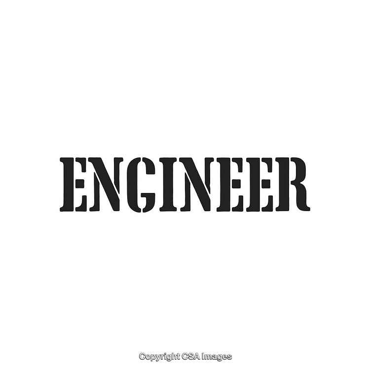 Bold Typography Design Featuring The Word 'Engineer' in Black Letters on White Background