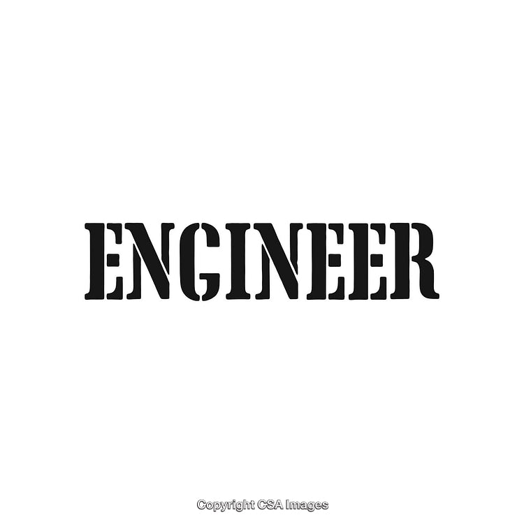 Bold Typography Design Featuring The Word 'Engineer' in Black Letters on White Background