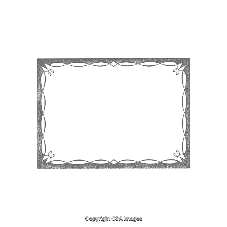 Decorative Rectangular Frame with Intricate Designs in Black and White.