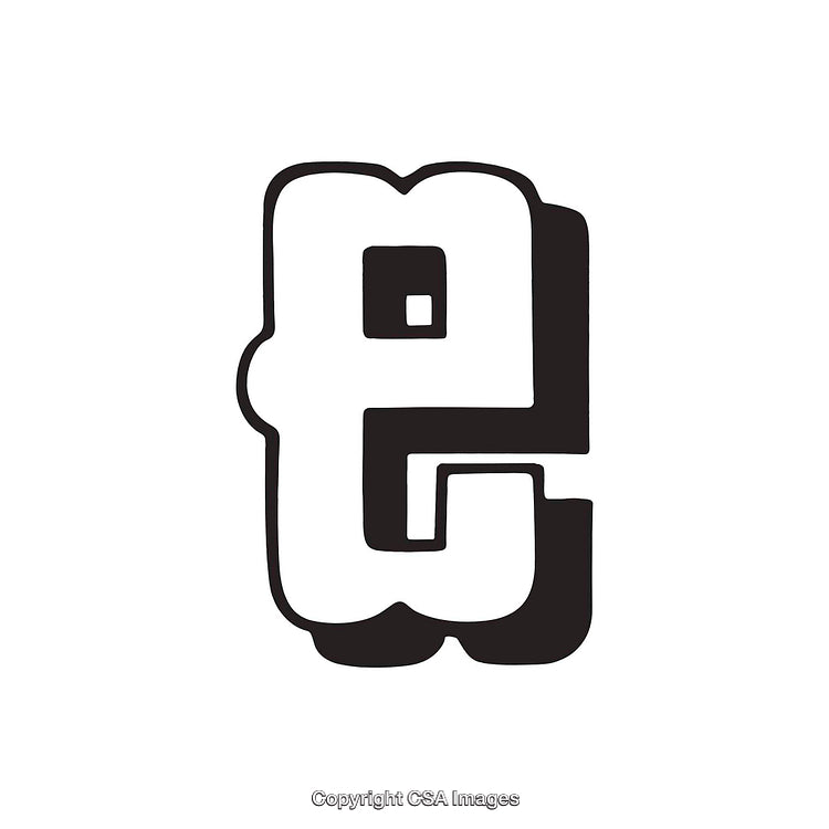 Bold Black-and-White Letter E with Unique Stylish Design