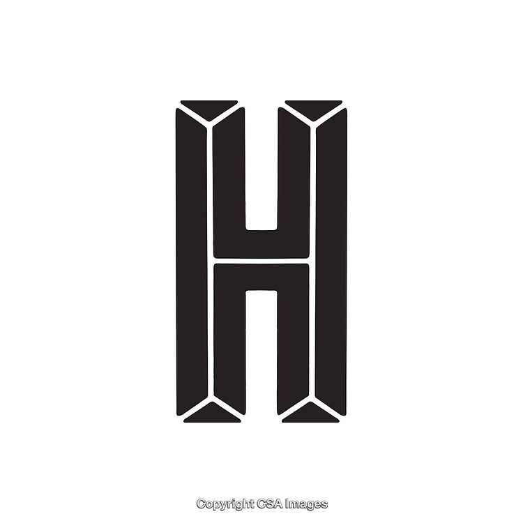 Bold Monogram Letter H in Stylish Black Design