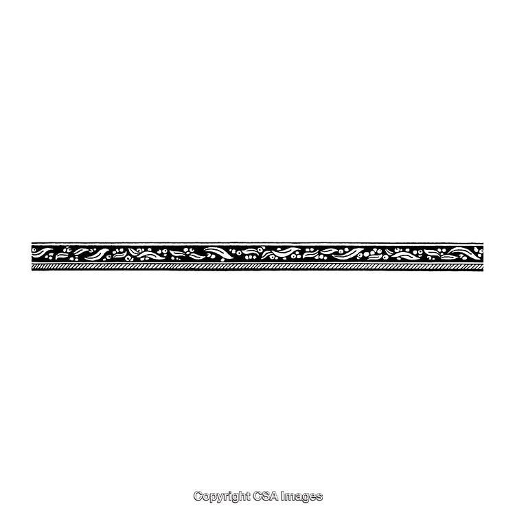 Ornamental Black and White Border with Intricate Floral Pattern