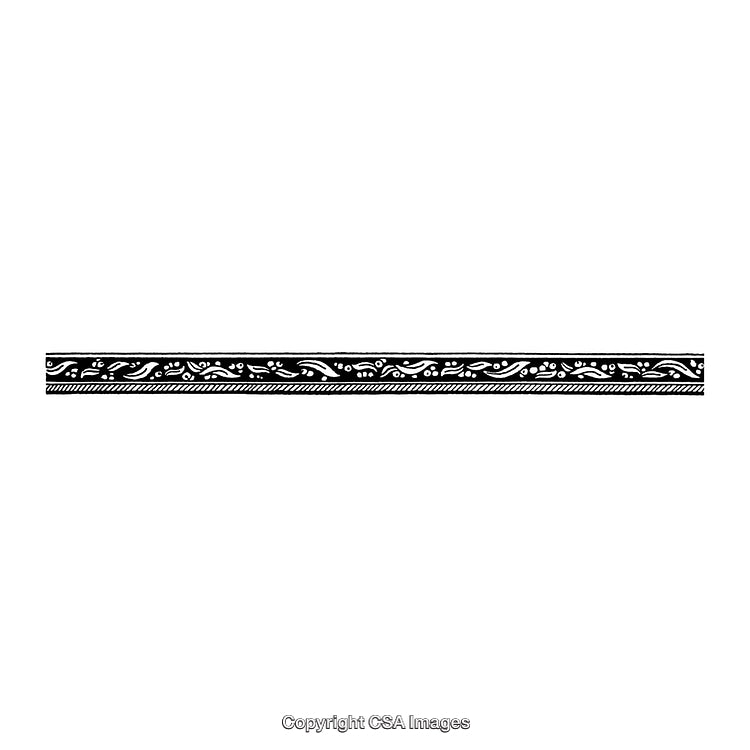 Ornamental Black and White Border with Intricate Floral Pattern