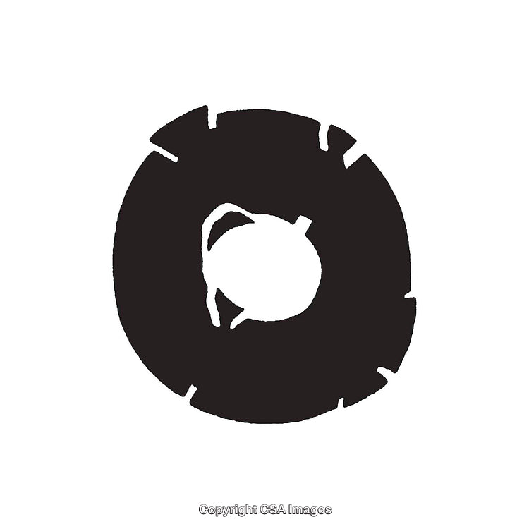 Abstract Black and White Print Depicting a Cent Symbol with Minimalistic Style