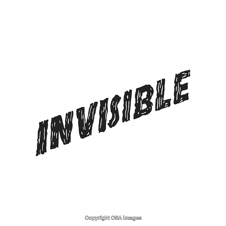 Invisible Concept Word Illustration in a Bold Distressed Font Style