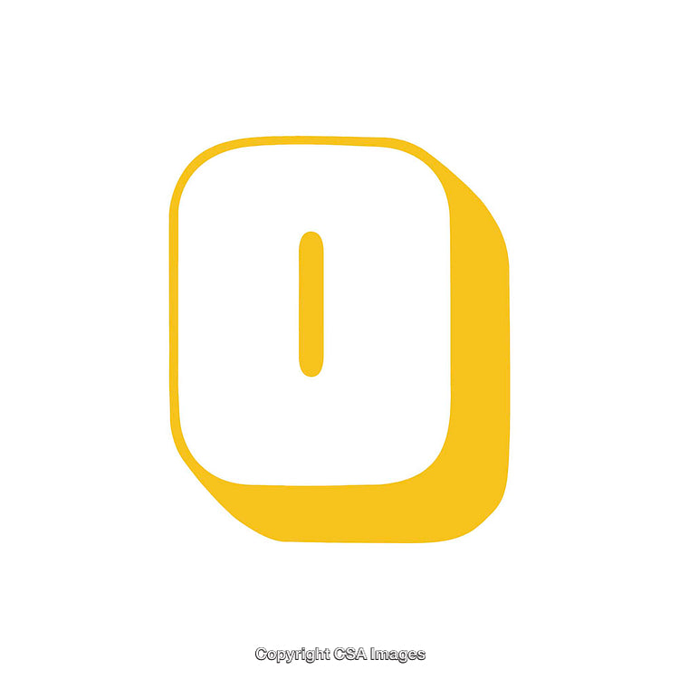 Modern Yellow Letter O Design on White Background