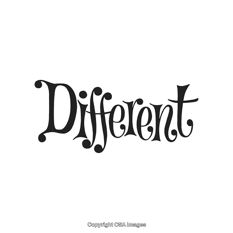 Stylish Typography Design Highlighting the Word "Different" in Artistic Font Style