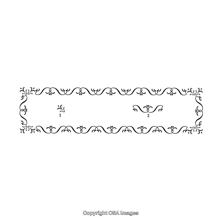 Ornamental Black and White Border with Elegant Decorative Flourishes