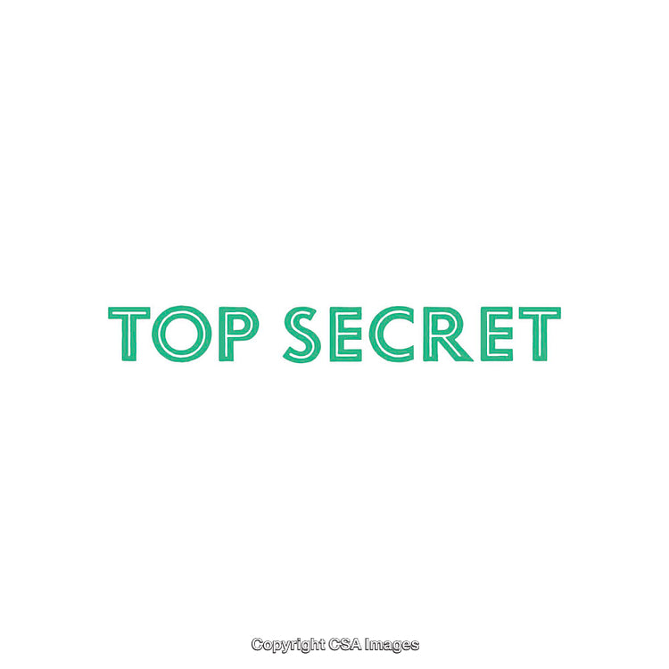Green Top Secret Typography over White Background for Confidential Concepts