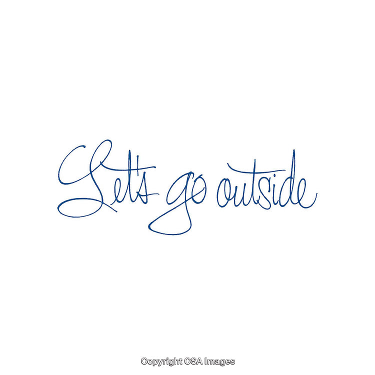 Handwritten Script Encouraging Outdoor Activities in Blue Ink