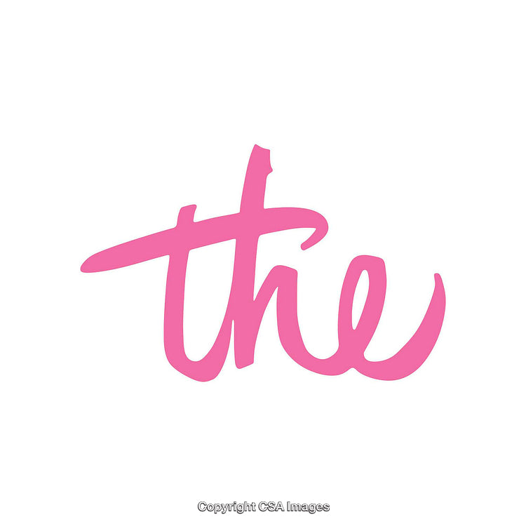 Pink Handwritten Minimalist Typography Artwork on a White Background
