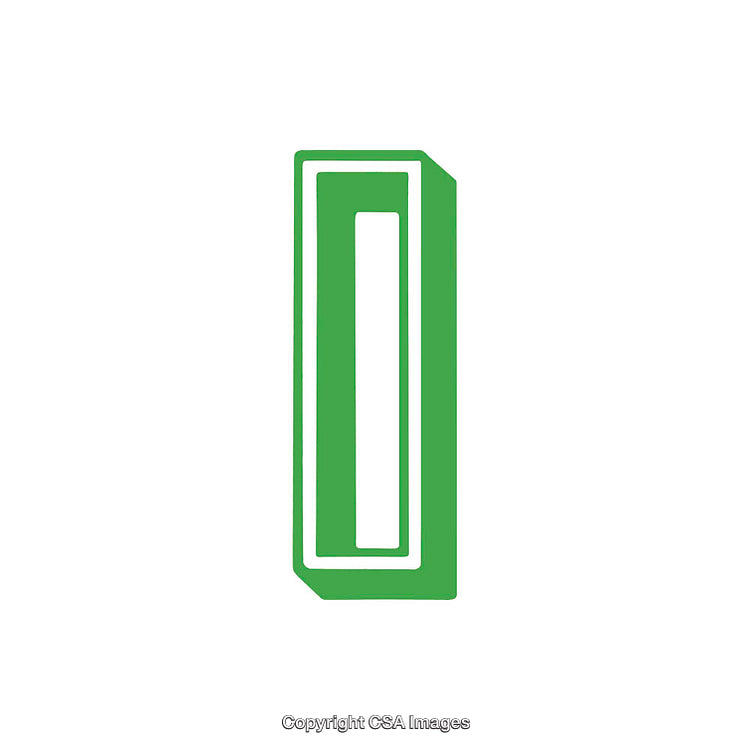 Green Letter I in a Bold, Modern Outline Design