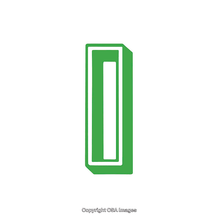 Green Letter I in a Bold, Modern Outline Design