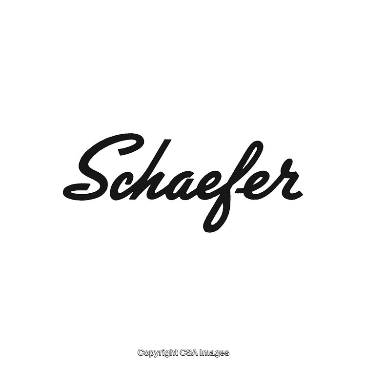 Stylized 'Schaefer' Logo in Bold Script Typeface on White Background