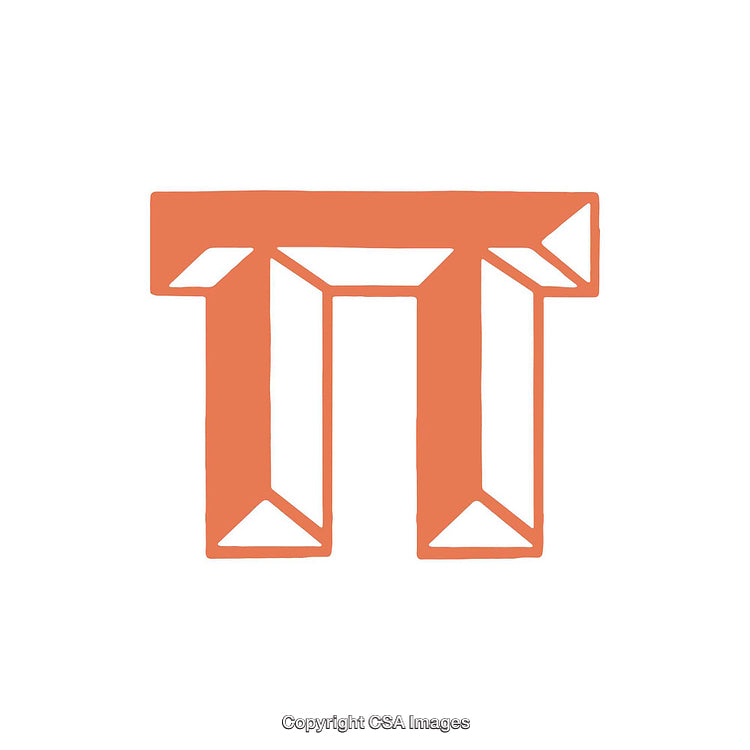 Stylized Greek Letter Pi Symbol with Geometric Design on White Background