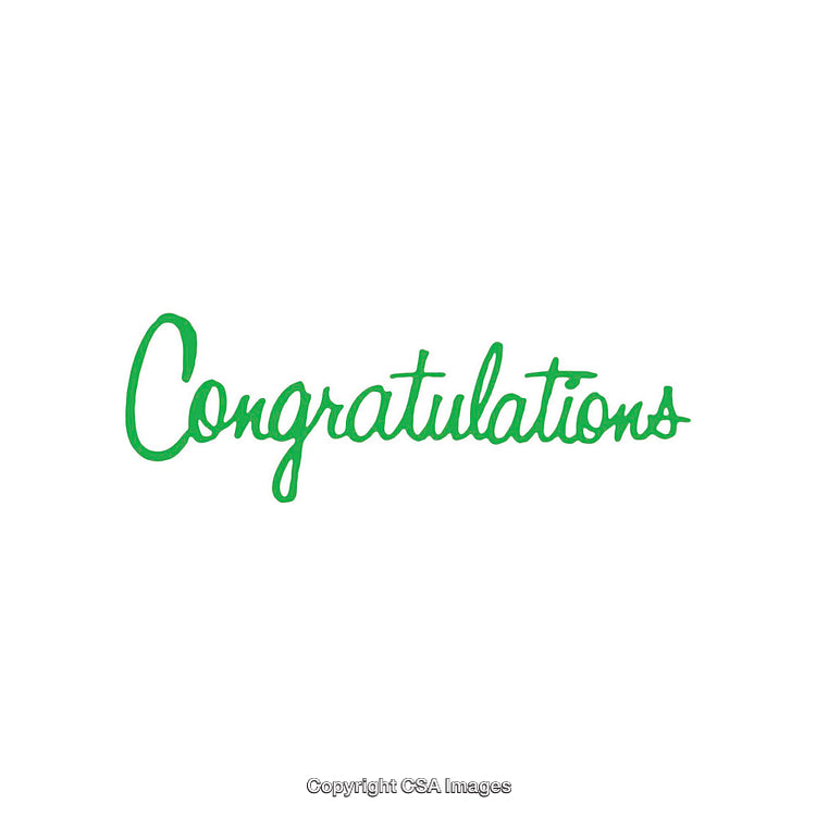 Bold Green Congratulations Text on Clean White Background