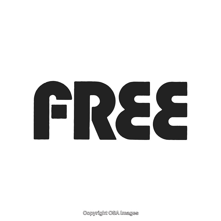 Bold Black Free Word Design on White Background