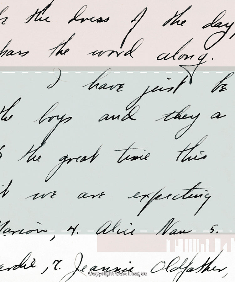 Close-Up of Cursive Handwritten Personal Letter on Pastel Background