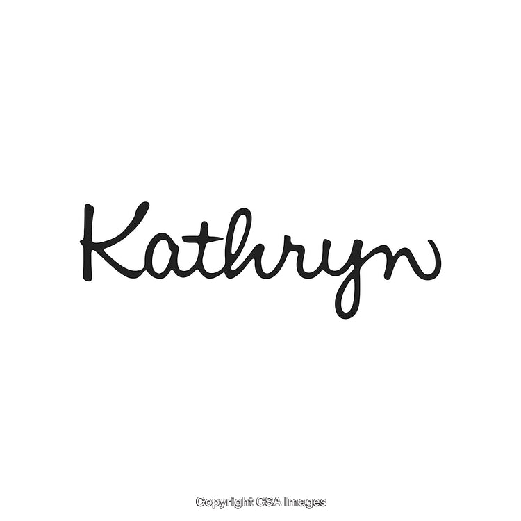 Elegant Script Text with Name Kathryn on a White Background Canvas