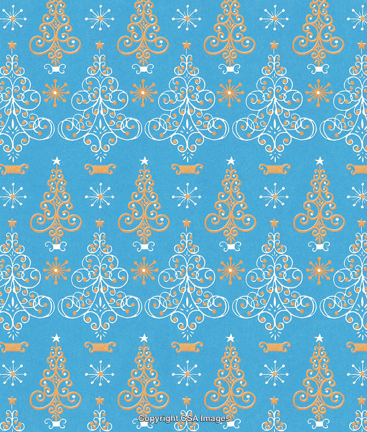 Blue Christmas Tree Pattern
