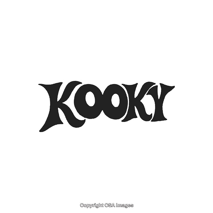 Retro Style Text Design with the Word 'Kooky' in Black Letters