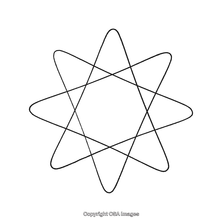 Minimalistic Black and White Overlapping Star Design in Symmetrical Form