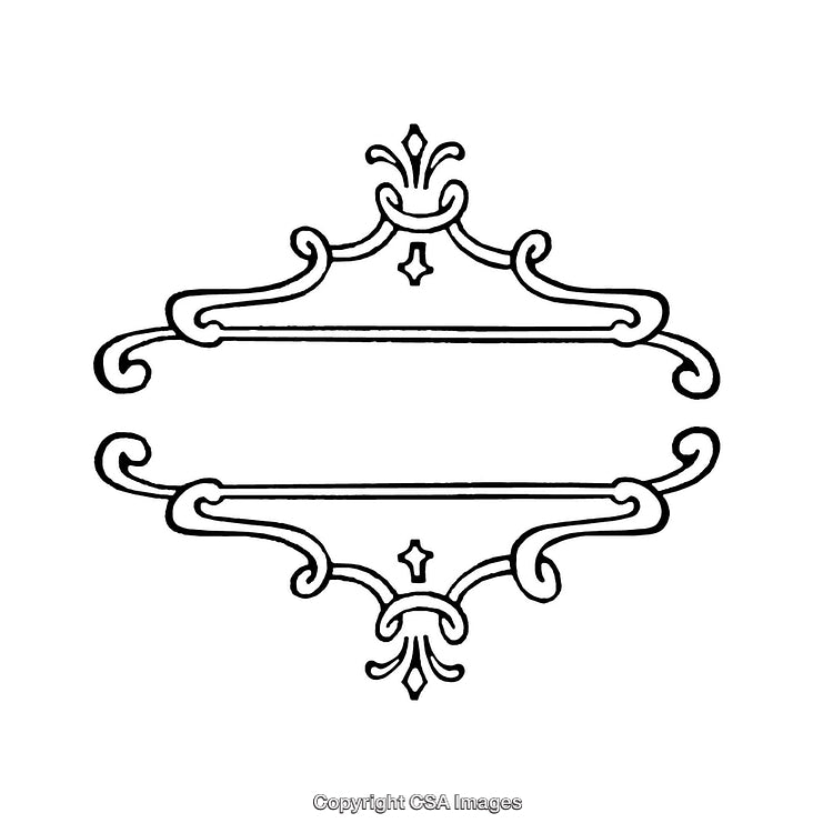 Ornate Black and White Decorative Border with Elegant Curve Design