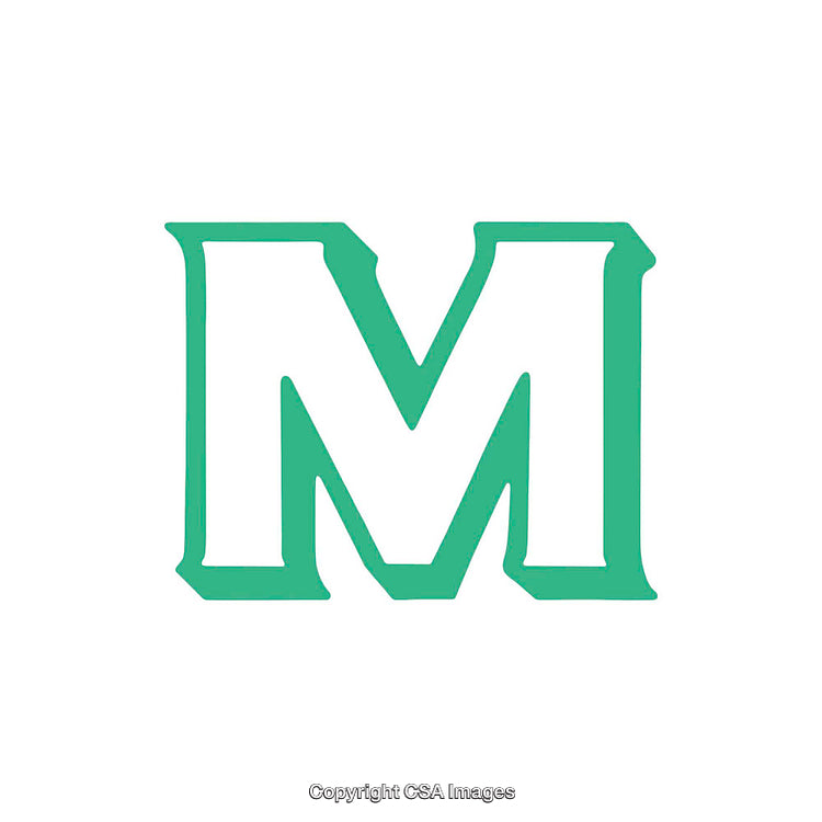 Green Stylized Letter M on a Clean White Background