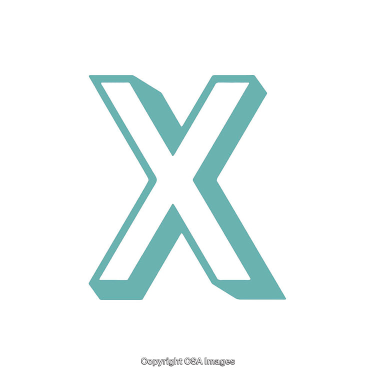 Stylized Letter X in Green with White Accents