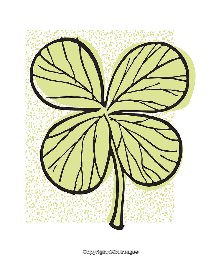 Illustrated Shamrock Design with Light Green and Sketch Style Lines