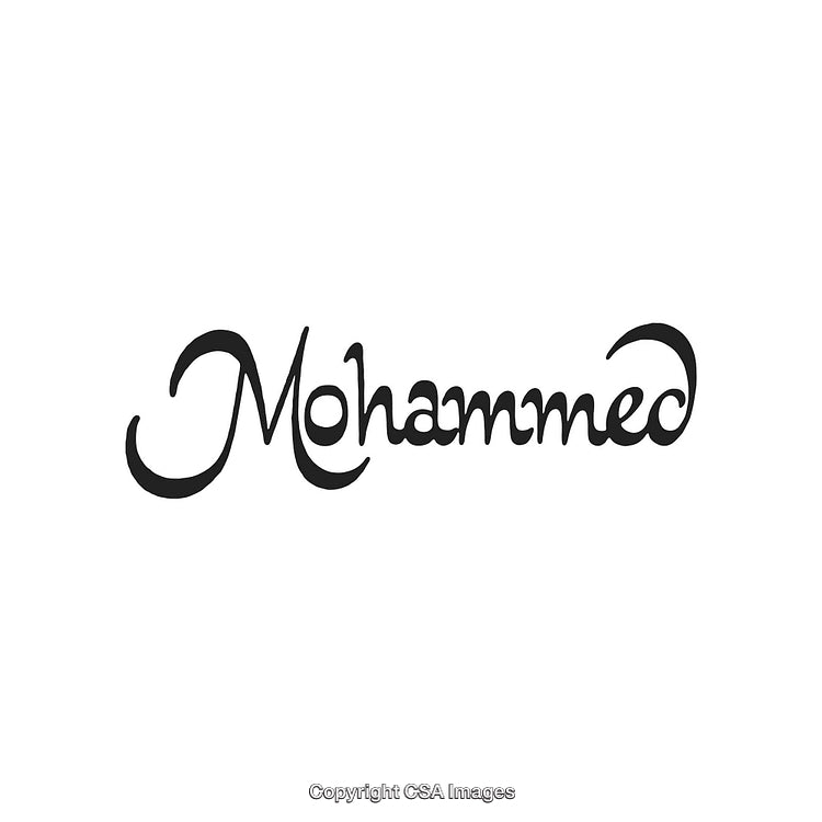 Creative Handwritten Calligraphy of the Name Mohammed in a Stylish Font