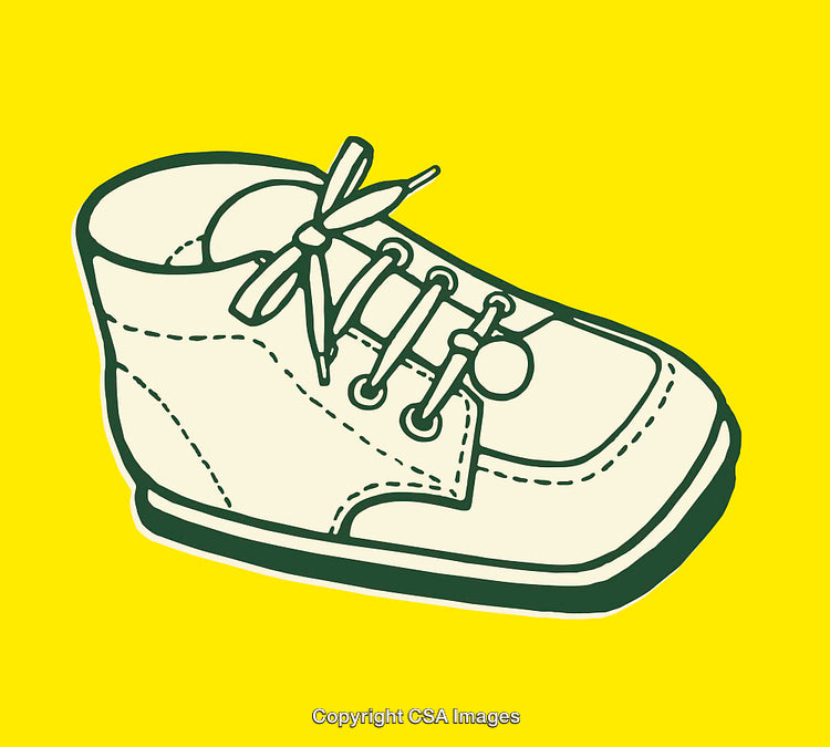 Colorful Line Art Illustration of a Classic Children’s Shoe