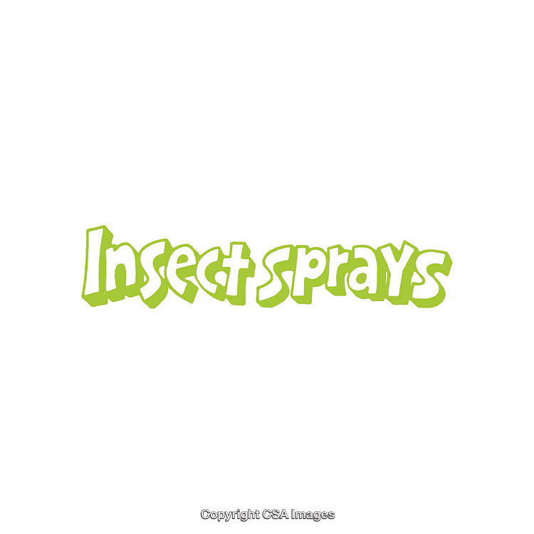 Green Wavy Font Reading 'Insect Sprays' on White Background