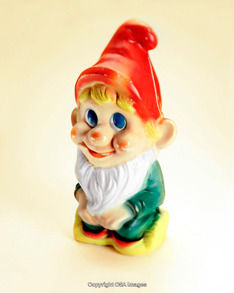 Colorful Plastic Garden Gnome Figure with Cheerful Expression